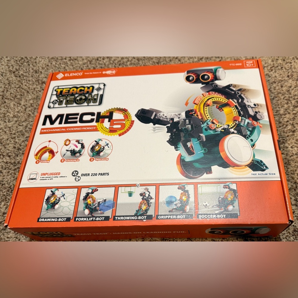 Elenco Teach Tech Mech 5 STEM Mechanical Coding Robot - Multicolor NIB
